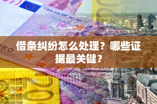 武汉借条纠纷怎么处理？哪些证据最关键？