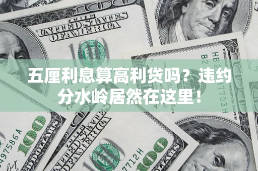 武汉五厘利息算高利贷吗？违约分水岭居然在这里！