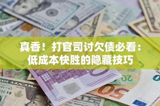 武汉真香！打官司讨欠债必看：低成本快胜的隐藏技巧