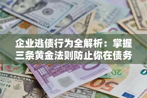 武汉企业逃债行为全解析：掌握三条黄金法则防止你在债务乱局中“踩雷”