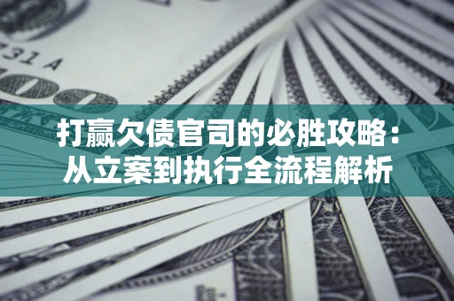 武汉打赢欠债官司的必胜攻略：从立案到执行全流程解析