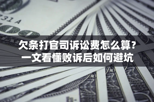 武汉欠条打官司诉讼费怎么算？一文看懂败诉后如何避坑